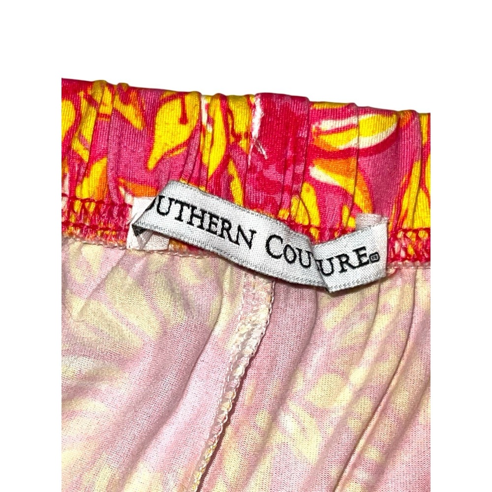 Women's S/M Southern Couture Athletic Shorts Lounge Shorts Pink Sunflower - Picture 2 of 9